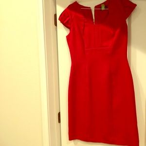Cap sleeve red dress